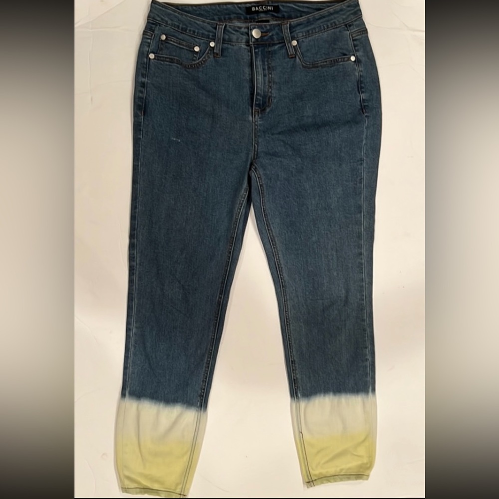 Baccini stretch high rise, skinny, denim jeans ombré dip dye - Size 8